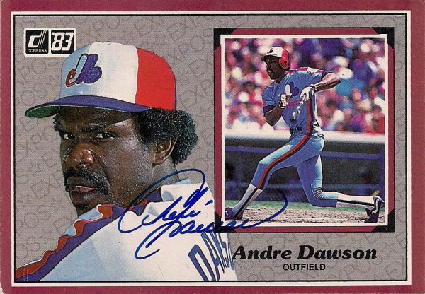 Autographed 1983 Andre Dawson Donruss Action All Star Card