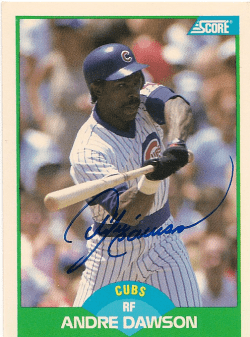 Autographed ANDRE DAWSON 1989 Score Card