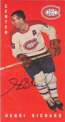 Autographed  1994 Parkhurst Tall Boys card HENRI RICHARD Montreal Canadiens