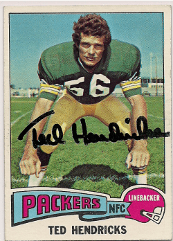 TED HENDRICKS Autographed 1975 Topps Card