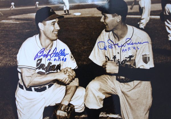 Autographed BOB FELLER & HAL NEWHOUSER 11 X 14 Cleveland Indians photo