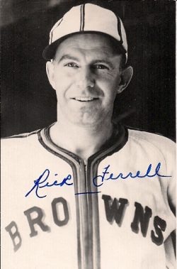 Autographed RICK FERRELL BW Rowe Post Card