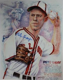 Autographed PETE GRAY ST. LOUIS BROWNS 11X14 photo
