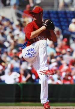 Autographed J. A. HAPP Philadelphia Phillies 11 X 14 photo
