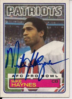 MIKE HAYNES  Autographed 1983 Topps Card -New England Patriots