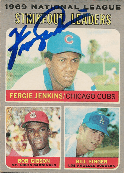 Autographed FERGIE JENKINS 1970 Topps Card
