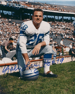 AUTOGRAPHED YALE LARY 16 X 20 Detroit Lions Photo