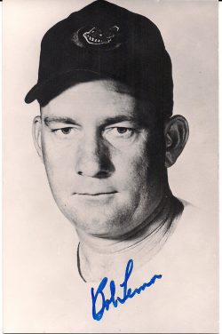 Autographed BOB LEMON  BW Rowe Post Card