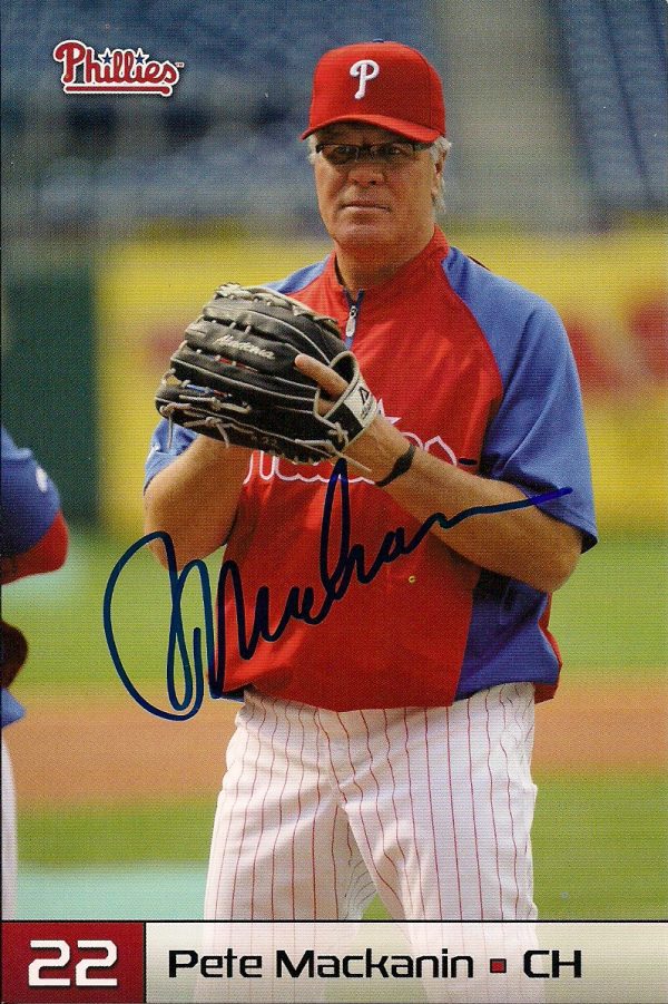Autographed PETE MACKANIN 2011  Phillies Post card
