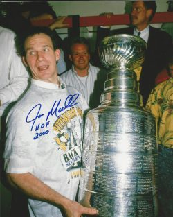 Autographed  Joey Mullen "HoF 2000" Pittsburgh Penguins 16x20 Photo