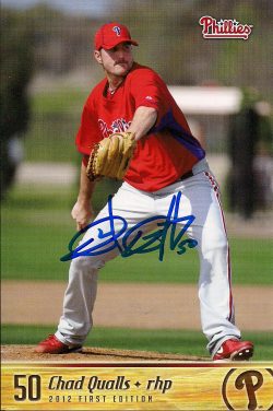 Autographed CHAD QUALLS 2012  Phillies Post card