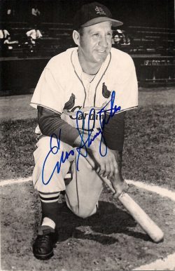 Autographed ENOS SLAUGHTER BW Rowe Post Card