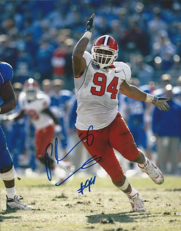 Autographed Phillip Merling Clemson Tigers 8x10 Football photo