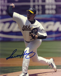 AUTOGRAPHED SIGNED photo AARON HARANG Oakland A's