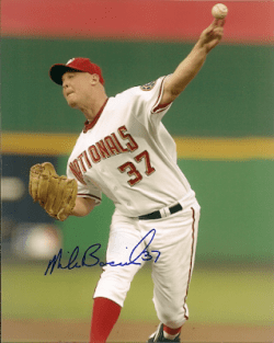 Autographed MIKE BACSIK Washington Nationals Photo