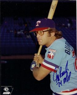 AUTOGRAPHED JEFF BURROUGHS 8x10 Texas Rangers Photo