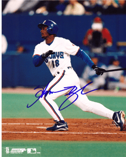 SIGNED photo HOMER BUSH #3 Toronto Blue Jays