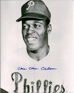 AUTOGRAPHED CHOO CHOO COLEMAN  photo  Philadelphia Phillies