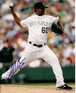 AUTOGRAPHED MANUEL CORPAS Colorado Rockies Photo