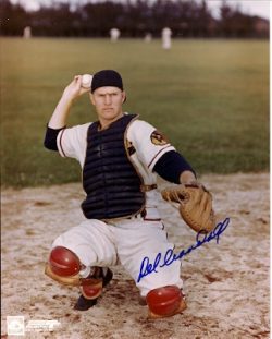 AUTOGRAPHED DEL CRANDALL 8x10 Milwaukee Braves Photo