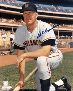 AUTOGRAPHED  DEL CRANDALL San Francisco Giants Pho