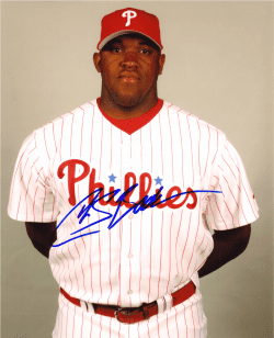 AUTOGRAPHED CHRIS BOOKER 8x10 Phialdephia Phillies Photo
