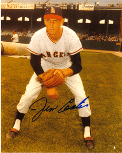 AUTOGRAPHED  JIM COATES 8x10 Los Angeles Angels Photo