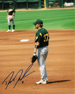AUTOGRAPHED SIGNED photo DAN JOHNSON Oakland A's