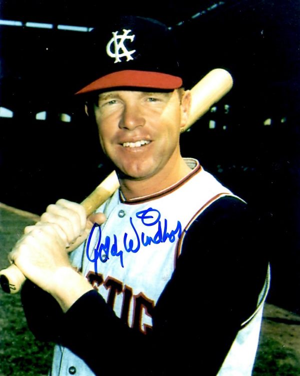 AUTOGRAPHED GORDIE WINDHORN  8X10 Kansas City  A's Photo