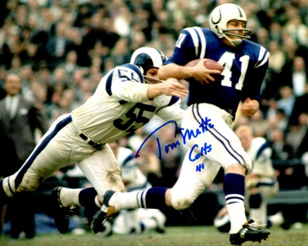 Autographed TOM MATTE 8X10 Baltimore Colts photo