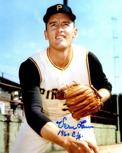 Autographed VERN LAW 8X10 Pittsburgh Pirates Photo