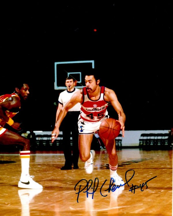 Autographed PHIL CHENIER 8x10 Washington Bullets Photo