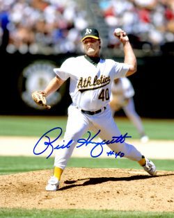 AUTOGRAPHED RICK HONEYCUTT 8X10 Oakland A's Photo
