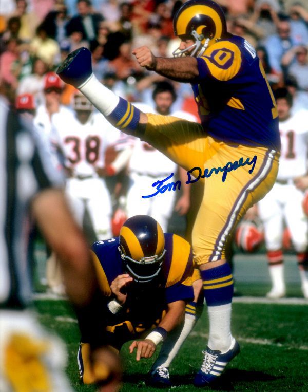 AUTOGRAPHED TOM DEMPSEY 8x10 Los Angeles Rams Photo