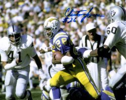 Autographed CLINTON JONES 8X10 San Diego Chargers Photo