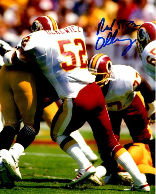 Autographed NEAL OLKEWICZ 8x10 Washington Redskins Photo