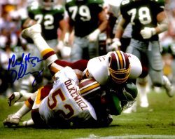Autographed NEAL OLKEWICZ 8x10 Washington Redskins Photo