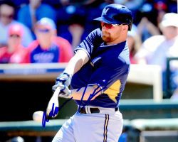 AUTOGRAPHED  ADAM LIND 8X10 Milwaukee Brewers Photo