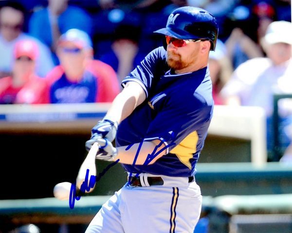 AUTOGRAPHED  ADAM LIND 8X10 Milwaukee Brewers Photo