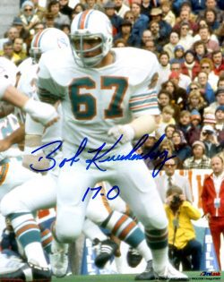Autographed BOB KUECHENBERG 8X10 Miami Dolphins  photo