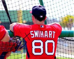 AUTOGRAPHED BLAKE SWIHART 8X10 Boston Red Sox photo