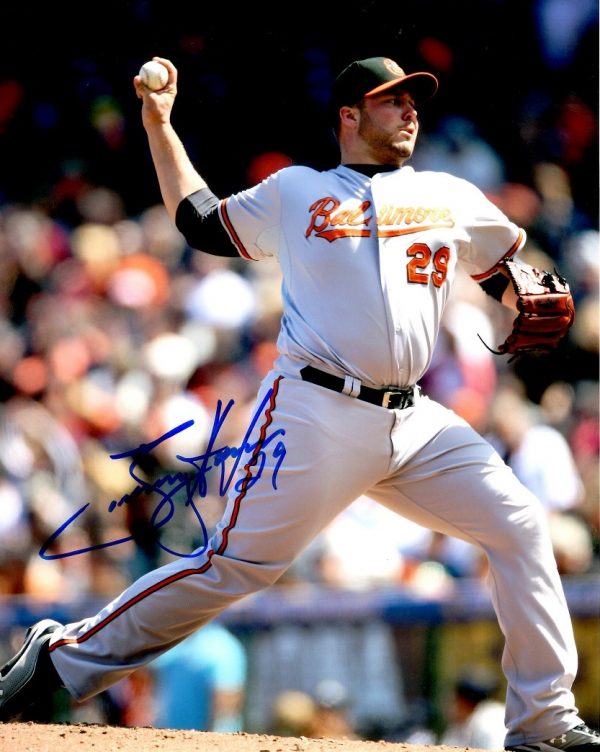 AUTOGRAPHED TOMMY HUNTER  8X10 Baltimore Orioles Photo