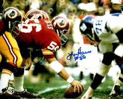 Autographed LEN HAUSS 8x10 Washington Redskins Photo