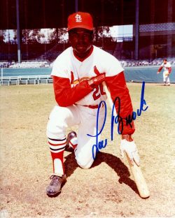 Autographed LOU BROCK 8X10 St. Louis Cardinals photo