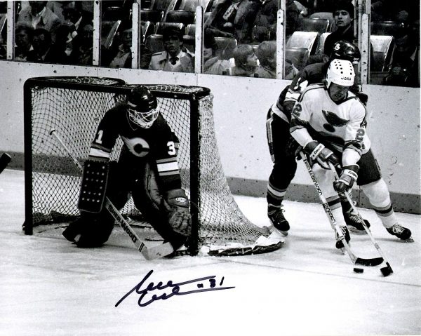 Autographed  REJEAN LEMELIN 8X10 Calgary Flames Photo