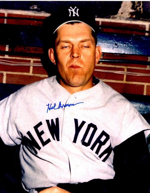 AUTOGRAPHED  HAL BROWN 8x10 New York Yankees Photo