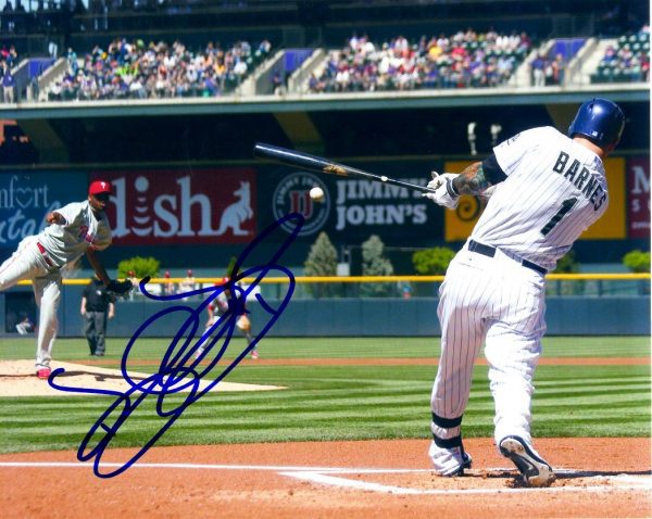 AUTOGRAPHED BRANDON BARNES 8X10 Colorado Rockies Photo