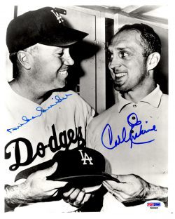 Autographed HOF DUKE SNIDER & CARL ERSKINE 8X10  Los Angeles Dodgers photo