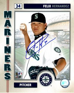 AUTOGRAPHED FELIX HERNANDEZ 8x10 Seattle Mariners Photo