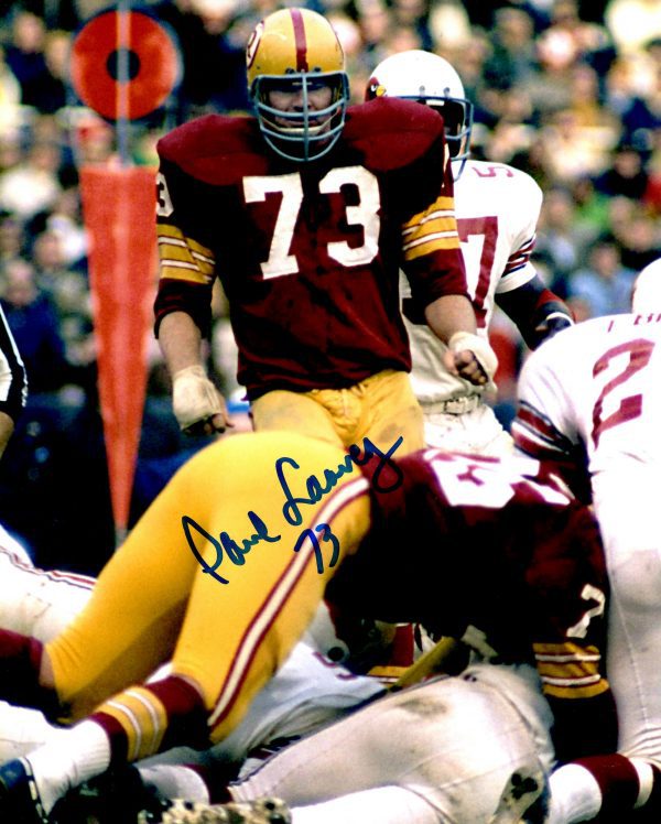 Autographed PAUL LAAVEG 8x10 Washington Redskins Photo